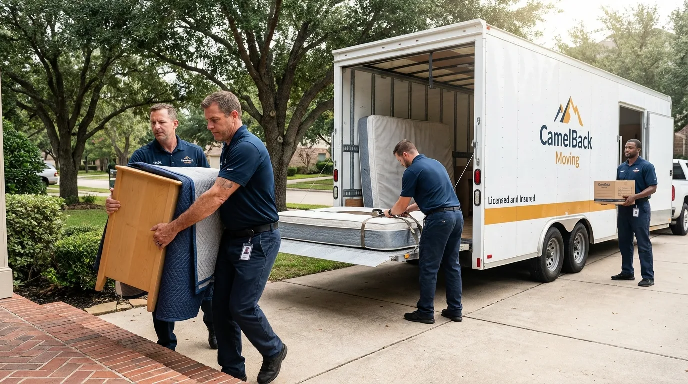 Crew loading residential truck for cross-state move from Crested Butte, CO