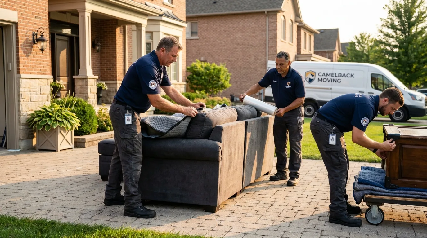 Large estate moving crew wrapping furniture in Crested Butte, CO